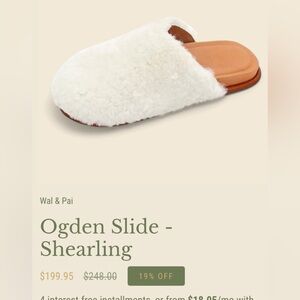 Wal & Pai Ogden Shearling clog size 39 EUC